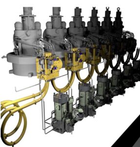 Das Oberteil eines 6-Zylinder-ME-GIE-Motors