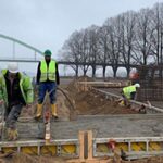 Arbeiten zur Errichtung der ersten europäischen Bunkeranlage im Köln-Niehler Hafen