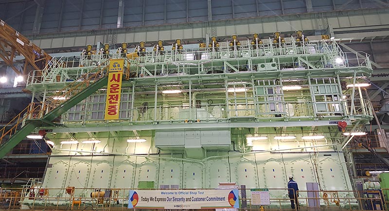 75.570 kW bei 80/min leistet der gigantische Antriebsmotor